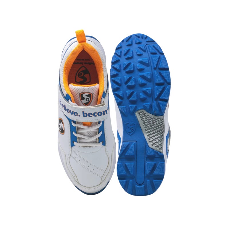 SG Century 6.0 White/Royal Blue/Orange Cricket Shoes -Size 11